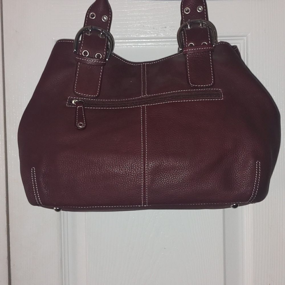 Tignanello leather deep reddish brown shoulder bag &  matching wallet - Picture 3 of 13